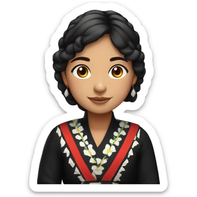 Chilean girl wearing traditional black huasa dress sticker