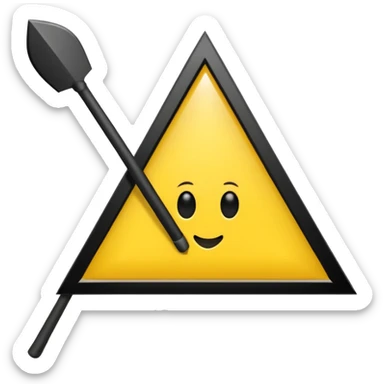 Hace una imagen con un triángulo amarillo y que adentro tenga una flecha apuntando a la izquierda que la flecha este adentro y que sea negra sticker