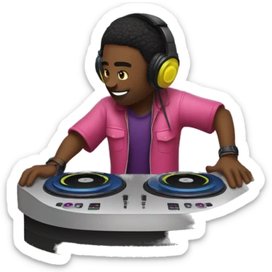 DJ MIXING IN A DANCE CLUB sticker