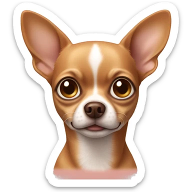 Brown Chihuahua with missing eye sticker