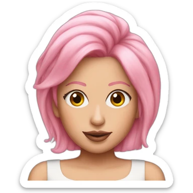 Lady gaga with pink hair sticker