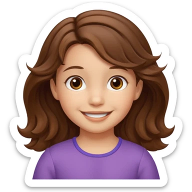 3yr old girl wavy brown hair brown eyes sticker