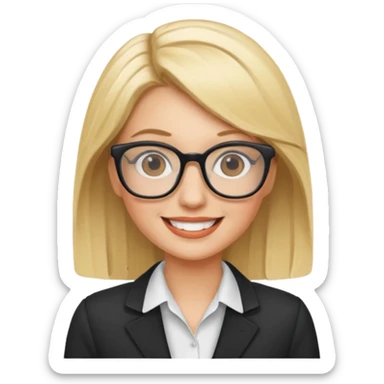 Blonde marketing agent with glasses sticker