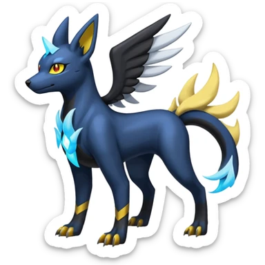 Manectric-Electrike-Lugia-Umbreon-Houndoom-Fakémon-hybrid-creature (full body), 4 legs sticker
