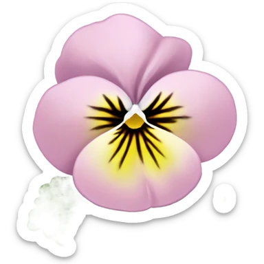 light pink pansies on the background of aesthetically pleasing purple perfume bottle in vintage style sticker