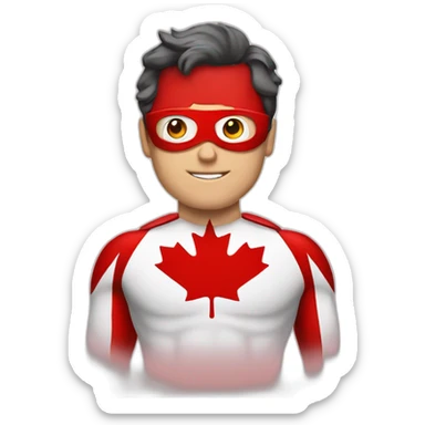 canada man superhero with red and white suit  sticker