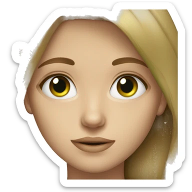 light brown hair green eyes teen girl sticker