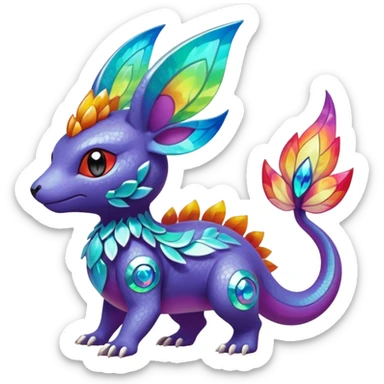 Elemental magical colorful exotic Pokémon-Fakémon-creature sticker
