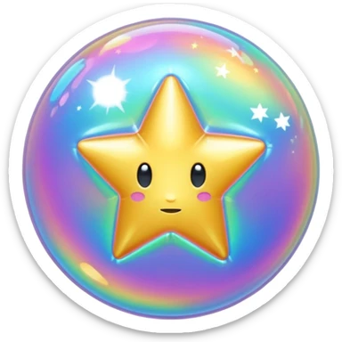 y2k hollow star bubble shiny sticker