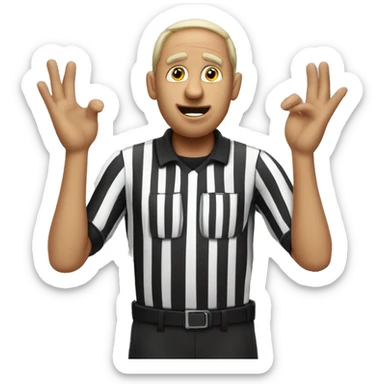 Technical foul referee basketball doin a T with his hands sticker