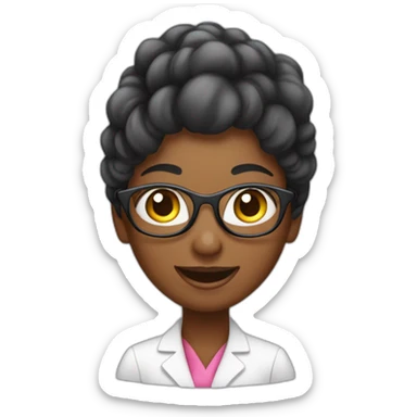 Nutricionista mulher negra, cabelos cacheados chamando atenção da cliente sticker