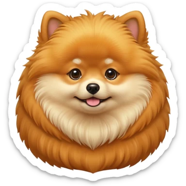 Create a golden pomeranian, all cute and chubby  sticker