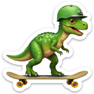 Dinosaur on a skateboard sticker