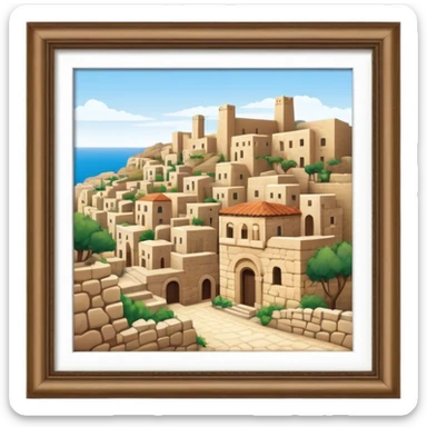 Byblos Old City Landmark Emoji – Portraying the historic stone houses, narrow streets, and Phoenician ruins. sticker