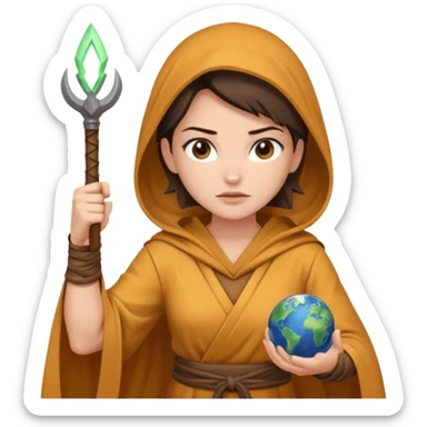 earth bender woman who has powers to shape earth sticker