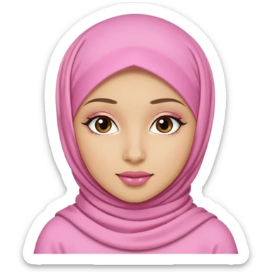 hijabi muslim girl with pink and coquette outfit sticker