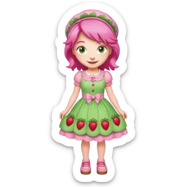 modern day cartoon character strawberry shortcake full body sticker