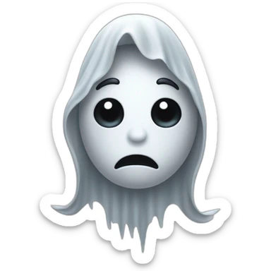 Ghost with long hair head twisted backwards sticker