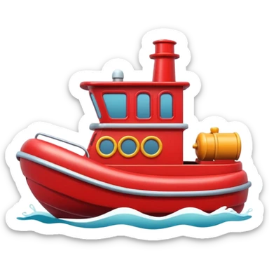 cute red tugboat sticker