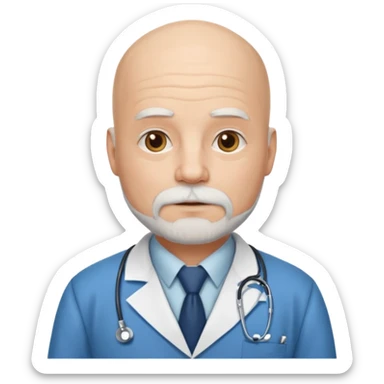 bald  men with tie with white bearded and doctor dress sticker