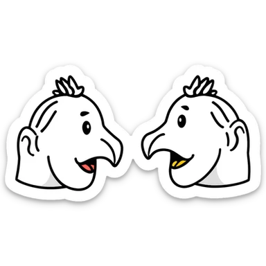 two noses bumping, outlined, cute sticker