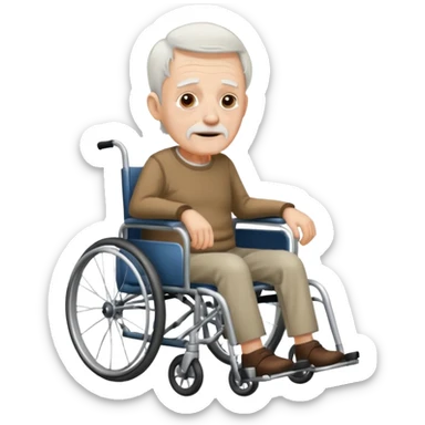 an old man in a wheelchair sticker