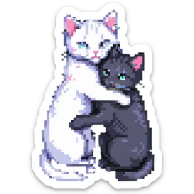 two emo cats in love sticker