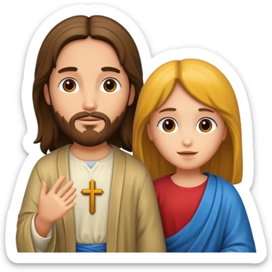 Jesus and a girl sticker