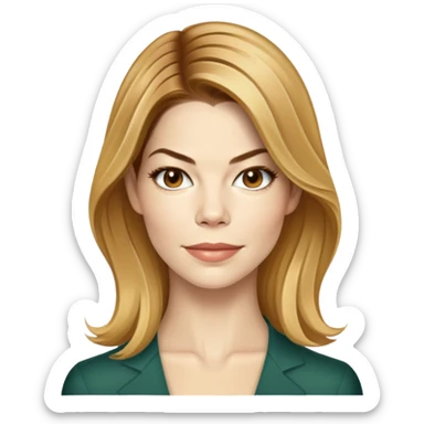 Michelle Monaghan with honey blonde hair, female actress portrait sticker