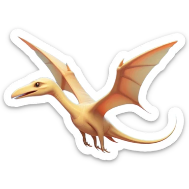 Beautiful and Majestic Pterodactyl Portrait Emoji, Head and body rendered in serene repose with a gentle, content smile, showcasing a slender, aerodynamic form with expansive wings gently folded and eyes softly closed in tranquil slumber, Simplified yet exquisitely endearing features, highly detailed, glowing with a soft, drowsy celestial light, high shine, relaxed and utterly majestic, stylized with an air of timeless aerial splendor, soft glowing outline, capturing the essence of a beautiful and majestic Pterodactyl that embodies the pure grace of prehistoric flight! sticker