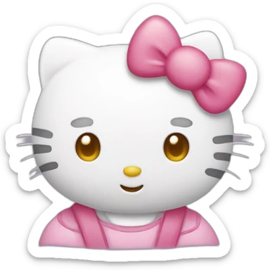hello kitty with a lovingly look sticker