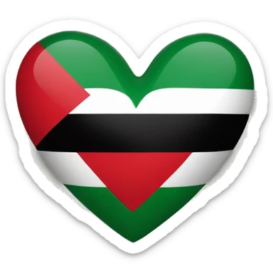 Heart with Colours of the palestinian flag sticker