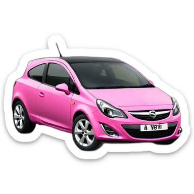 pink vauxhall corsa with minor damage to the front sticker