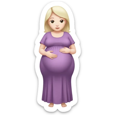 heavily pregnant woman with extremely abnormally huge overdue belly sticker