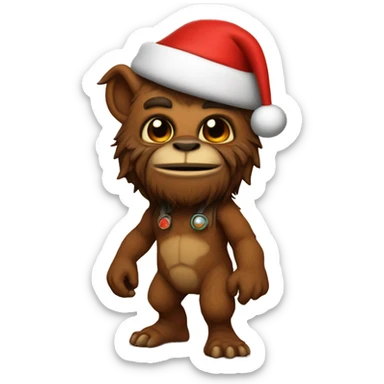 Bugbear wearing a Santa hat on mars sticker