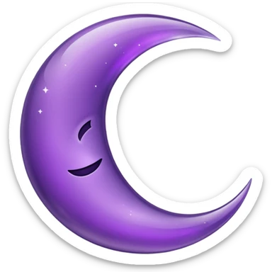 An amethyst crescent moon sticker