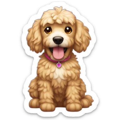 Un peluche de perro caniche festejando su cumpleaños sticker