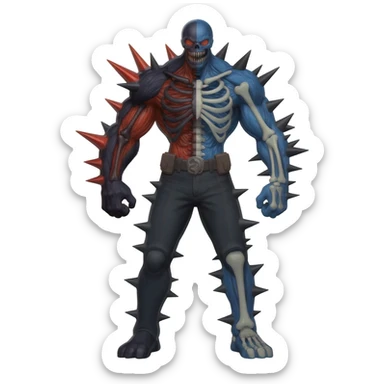 Handsome edgy spiky dark skeletal badass Duskull-Cubone-Xenomorph-Darkrai-Scizor-fusion, full body sticker