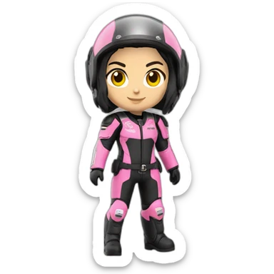 Moto benelli trk 502X rosa piloto mujer sticker