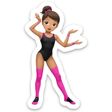 sport dancer in black leotards and pink socks who talk sticker