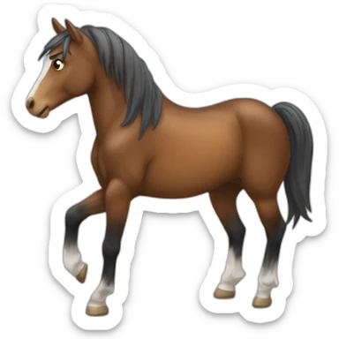 un cheval qui fait caca sticker