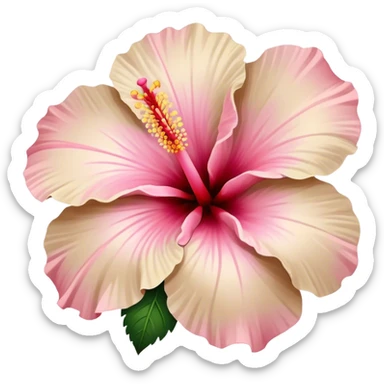 beige and light pink hibiscus sticker