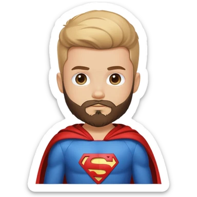 kid with beard wearing homemade superhero costume sticker