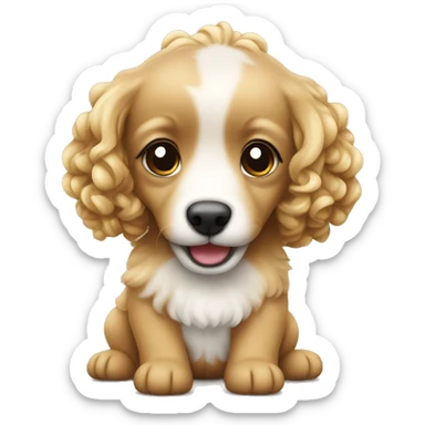 Kleiner süßer Baby Hund mit locken  sticker