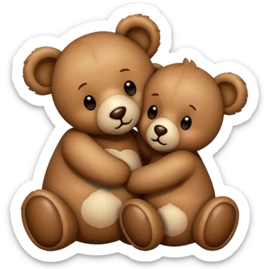 teddy bear kissing another teddy bear sticker