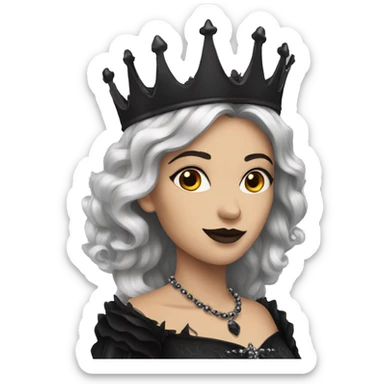gothic queen with black crown sticker