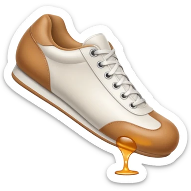3D Apple-style emoji of a human foot wearing a sneaker, fully visible, stepping firmly on the ground, leaving a clear shoe print under the sole. Rounded, glossy, smooth, soft shadows, white background.



 sticker