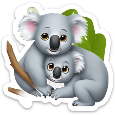 Two koalas cuddling sticker