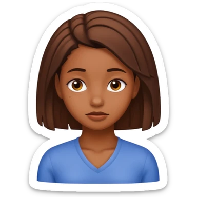 uncomfortable beautiful brown skin girl with itchy scalp sticker