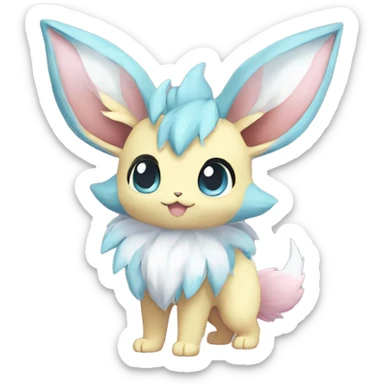 Kawaii Pastel Eeveelution-Cute-Pokémon-fusion full body sticker